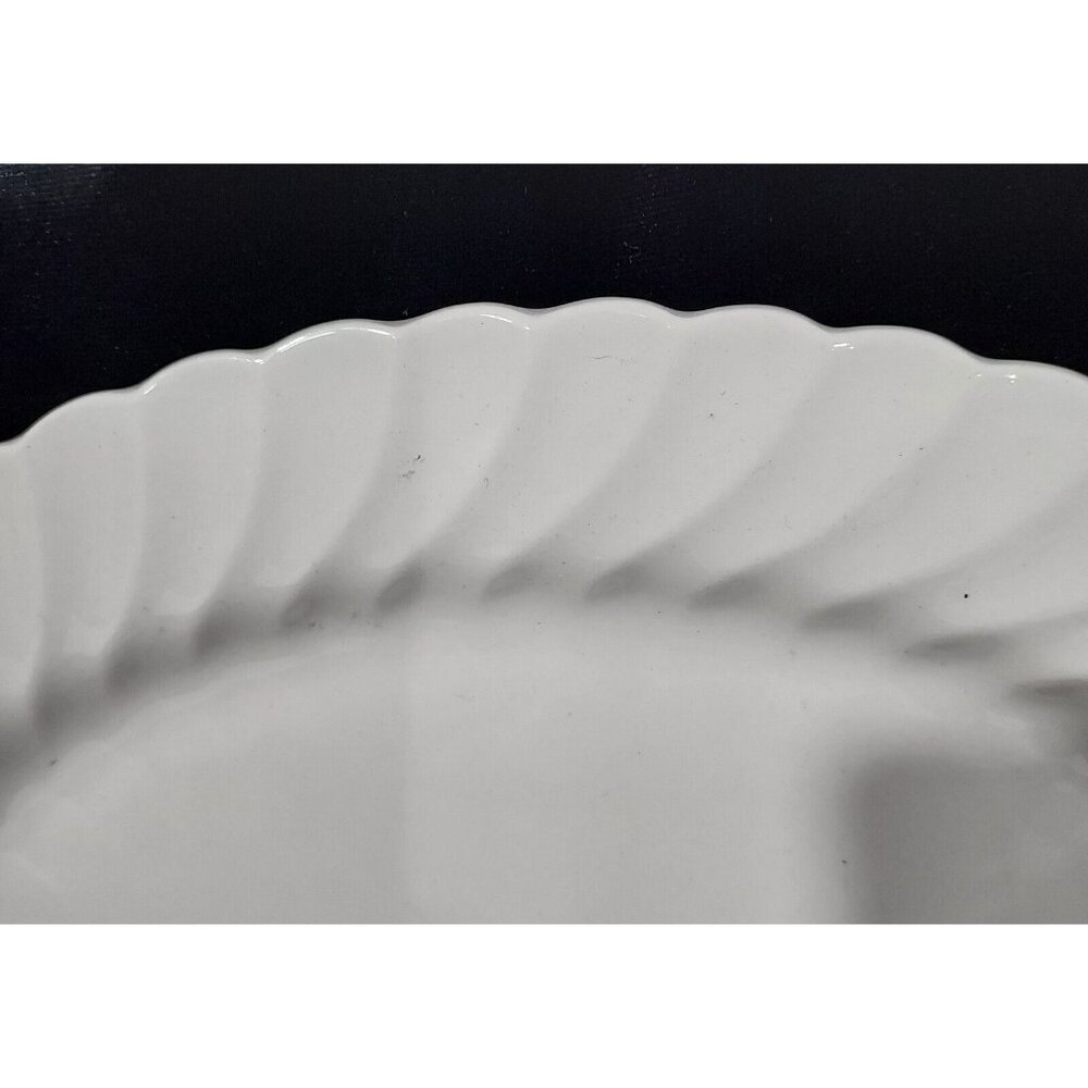 Johnson Brothers Ironstone Snow White Regency 14" Scalloped Edge Oval Platter - Picture 2 of 8